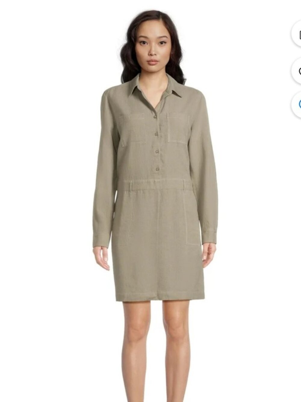 BeachLunchLounge Brown Linen Rayon Blend Shirt Dress Size XL Langenlook